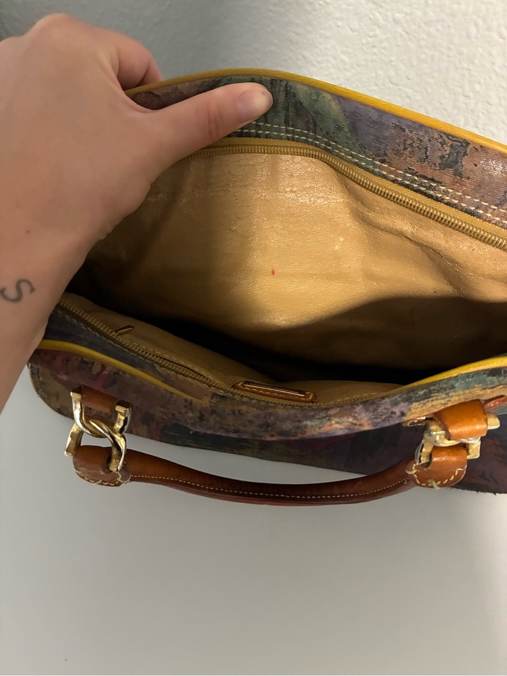 Van Gogh Leather-Trim Multicolor Satchel - Picture 8 of 11